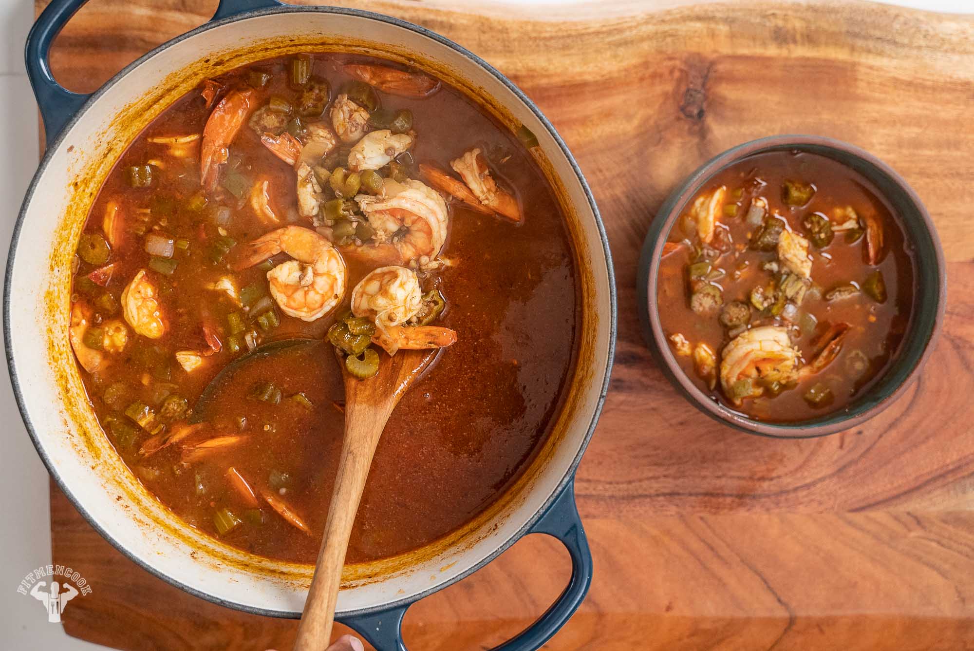 Low Carb Cajun Style Okra Seafood Soup