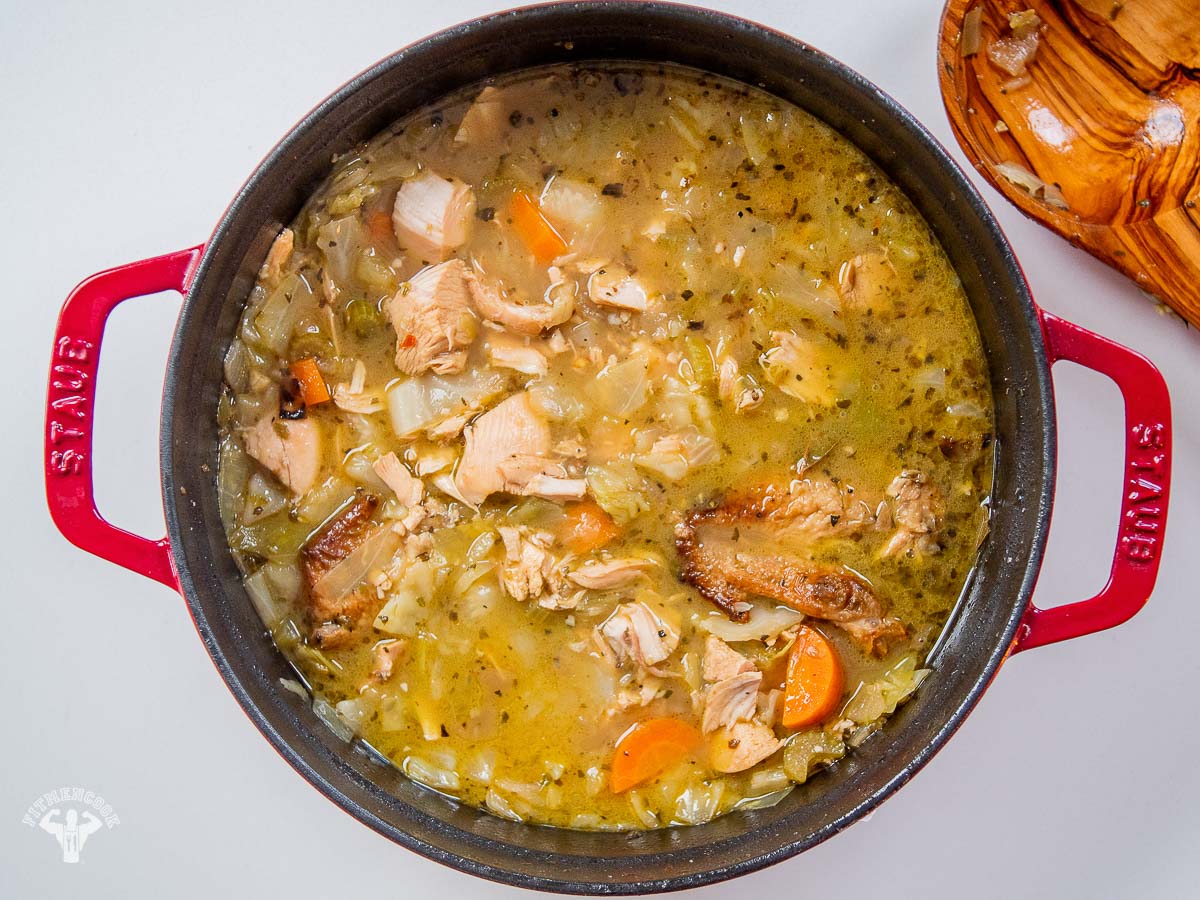 Keto Rotisserie Chicken & Cabbage Soup