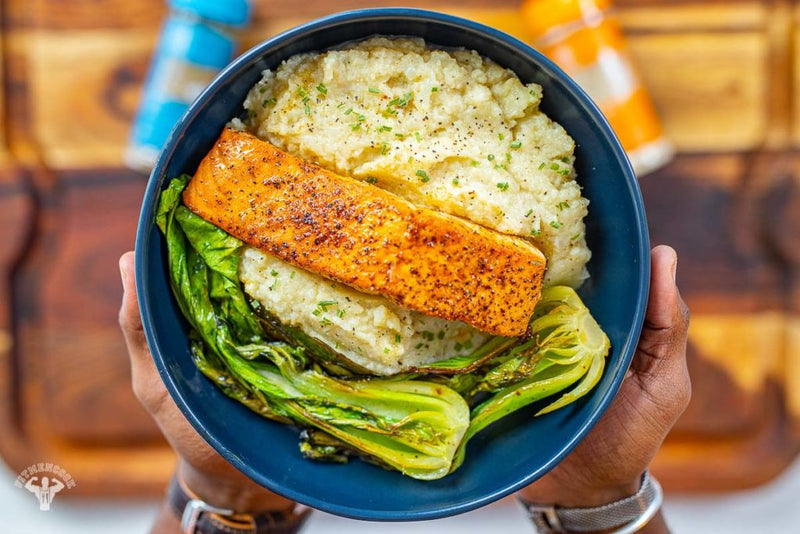 Quick Grilled Salmon & Cauliflower Mash Low-Carb Meal
