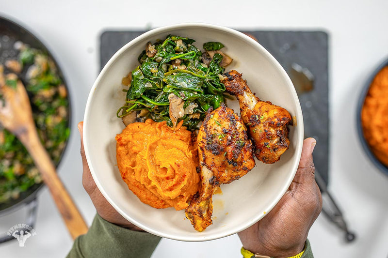 Healthy Soul Food Lunchbox: Chicken, Spinach & Yams